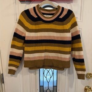 Striped Madewell Crewneck Sweater - Multi-Color